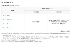 ドコモオンライン　iPhone13を値上げ