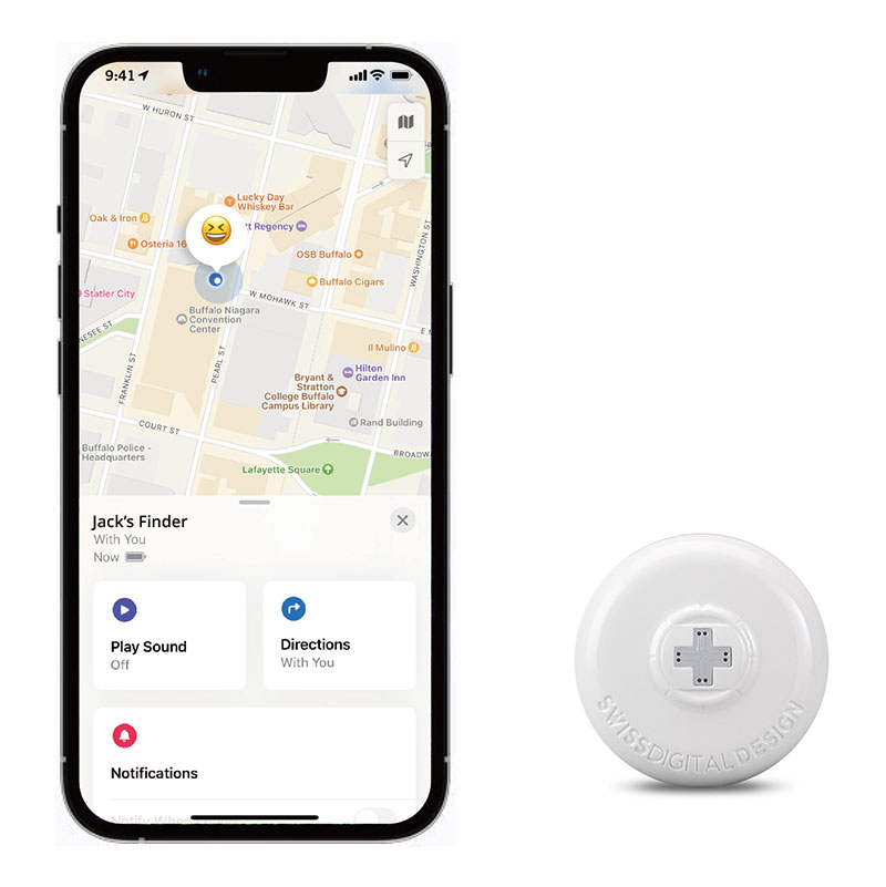 Appleの「探す」ネットワーク対応の、音と光で探せる紛失防止タグ「Swissdigital Design Finder」の紹介！