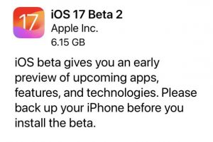 iOS17 パブリックベータ2を公開